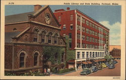 Public Library and State Building Postcard