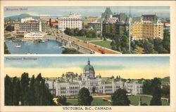Empress Hotel & Parliament Buildings Victoria, BC Canada British Columbia Postcard Postcard