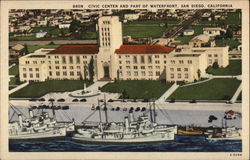 Civic Center and Part of Waterfront Postcard