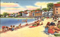 The Beach Rockport, MA Postcard Postcard