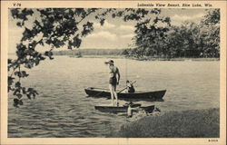 Lakeside View Resort Rice Lake, WI Postcard Postcard