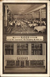 Riggs Restaurant, Inc. - Main Dining Room New York, NY Postcard Postcard
