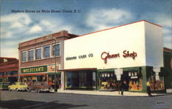 Modern Stores on Main Street Union, SC Postcard Postcard