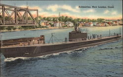 Submarine New London, CT Postcard Postcard