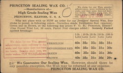 Princeton Sealing Wax Co. - Price List Illinois Advertising Postcard Postcard