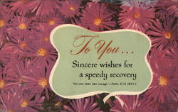 Sincere Wishes for a Speedy Recovery Greetings Postcard Postcard