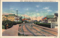 Looking South from Station No. 1 Wrightsville Beach, NC Postcard Postcard