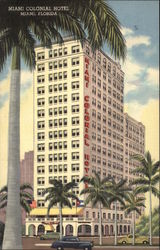 Miami Colonial Hotel Florida Postcard Postcard