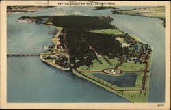 Aerial View of Belle Isle Postcard