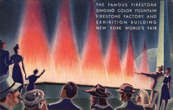 The Famous Firestone Singing Color Fountain, Firestone Factory and Exhibition Building 1939 NY World's Fair Postcard Postcard