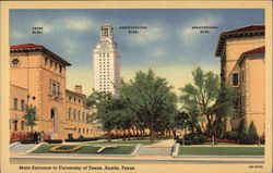 Main Entrance to University of Texas Postcard