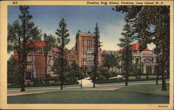 Flushing High School, Long Island New York Postcard Postcard