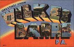 Greetings from Wilkes Barre, PA Postcard