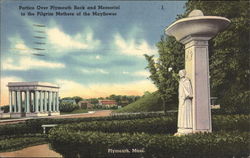 Portico over Plymouth Rock Massachusetts Postcard Postcard