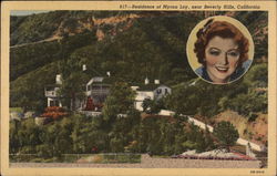 Residence of Myrna Loy Beverly Hills, CA Postcard Postcard