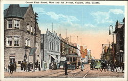 Corner First Street, West and 8th Avenue Postcard