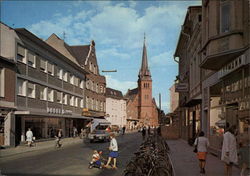 Neustrasse and Stadtkirche Postcard