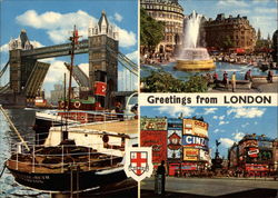 Greetings - Various Views of City London, United Kingdom Postcard Postcard