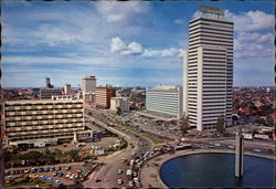 Aerial View of City - Welcome Monument Circle Postcard