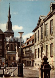Cobbled Street and Old Buildings Postcard