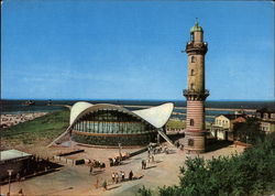 Old Lighthouse and Teepott Warnemunde, Germany Postcard Postcard