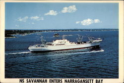 NS Savannah Enters Narragansett Bay Postcard