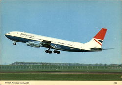 British Airways Boeing 707 Aircraft Postcard Postcard