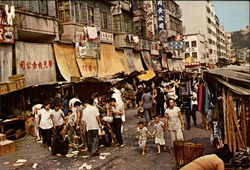 Open-Air Market in Kowloon Postcard