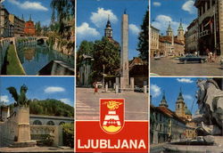 Ljubljana, With Characteristic Views of the City Postcard