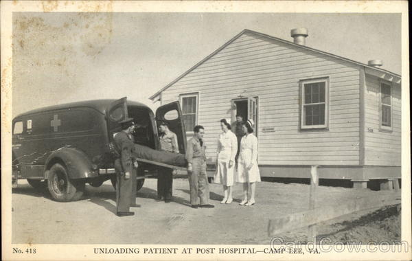 Unloading Patient at Post Hospital, Camp Lee Fort Lee Virginia