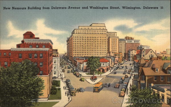Nemours Building from Delaware Avenue and Washington Street Wilmington