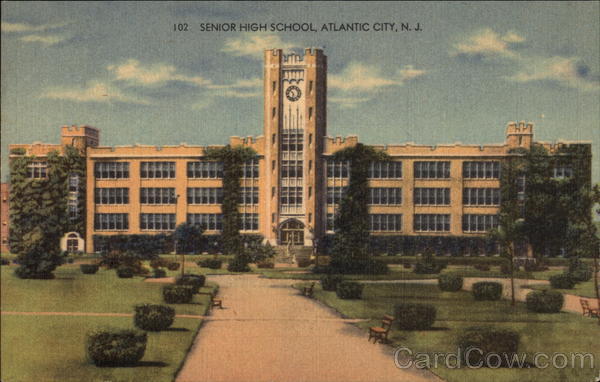 View of Senior High School Building Atlantic City New Jersey