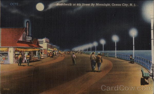 Boardwalk at 4th Street by Moonlight Ocean City New Jersey