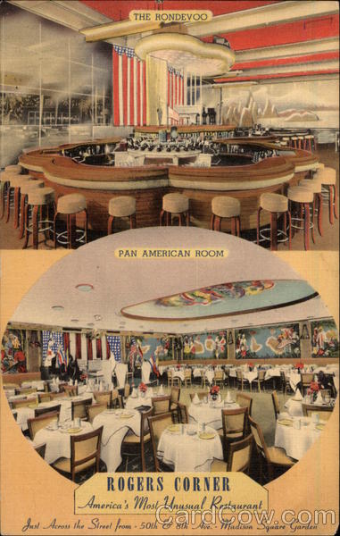 The Rondevoo and Pan American Room, Rogers Corner - America's Most Unusual Restaurant New York