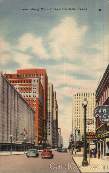 Scene Along Main Street Houston Texas