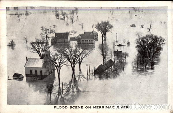 Flood Scene on Merrimac River Disasters