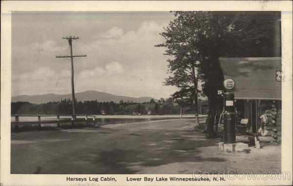 Herseys Log Cabin, Lower Bay Lake Winnipesaukee New Hampshire