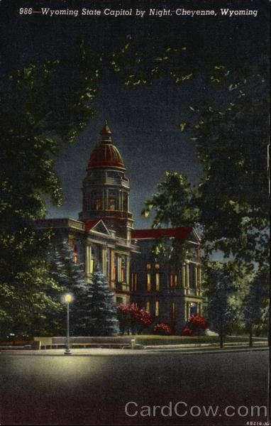 Wyoming State Capitol by Night Cheyenne