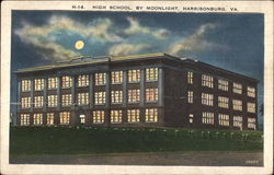High School, by Moonlight Postcard
