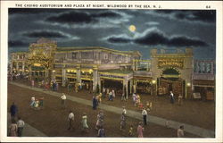 The Casino Auditorium and Plaza at Night Wildwood-by-the-Sea, NJ Postcard Postcard