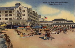North End Hotel and Bathing Beach Ocean Grove, NJ Postcard Postcard
