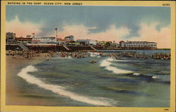 Bathing in the Surf Ocean City, NJ Postcard Postcard
