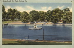Swan Pond, City Park Postcard