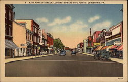 East Market Street, Looking Toward Five Points Postcard