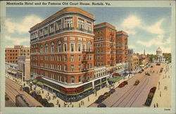 Monticello Hotel and Old Court House Postcard