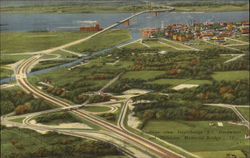 Birdseye View Interchange #1, Deepwater and Delaware Memorial Bridge Postcard Postcard