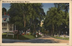 Looking Up Main Street Postcard