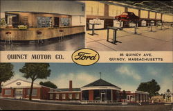 Quncy Motor Co. Ford Dealership Postcard