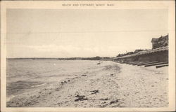 Beach and Cottages Minot, MA Postcard Postcard