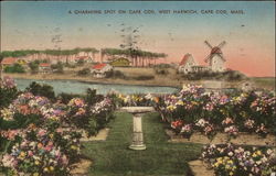 A Charming Spot on Cape Code West Harwich, MA Postcard Postcard